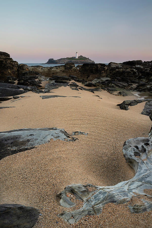 Beautiful And Unusual Landscape Image Of Landmark Godrevy Lighth Photograph