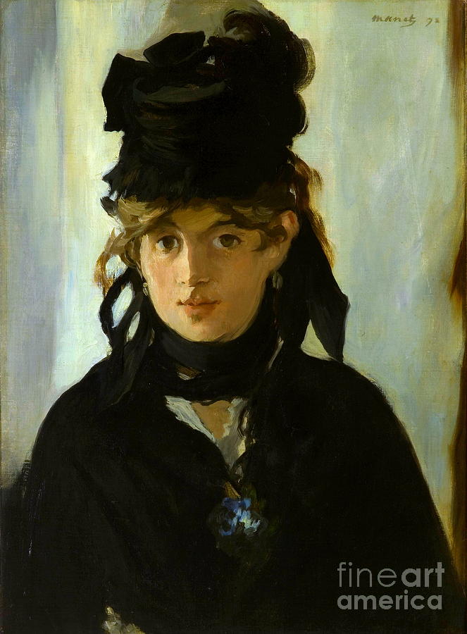 Berthe Morisot with a Bouquet of Violets #5 Painting by Edouard Manet