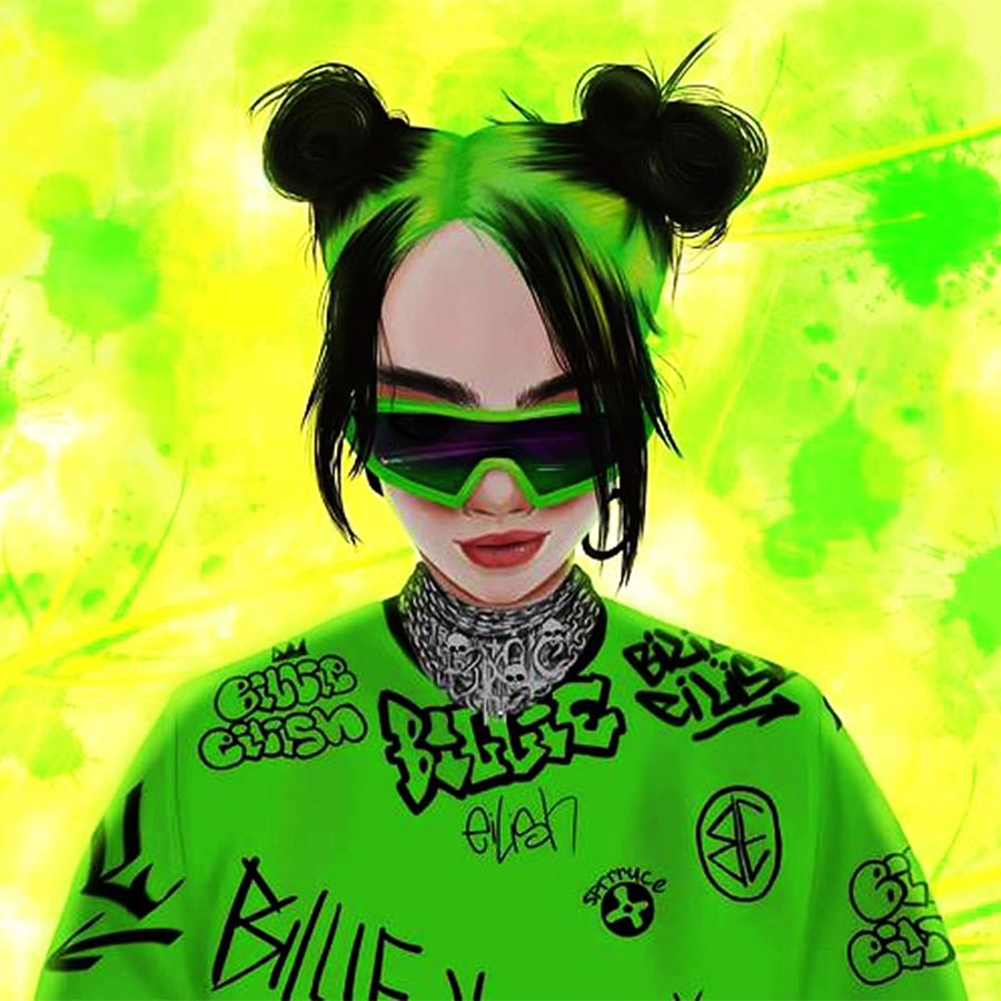 'Billie Eilish an American singer and songwriter. Digital Art by ...