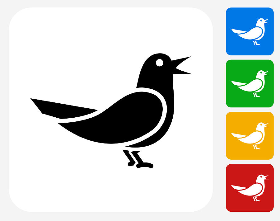 Bird Icon Flat Graphic Design #5 Drawing by Bubaone