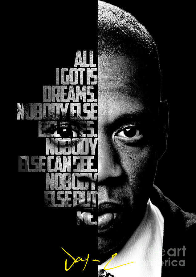 Black and white Jay Z quote Digital Art by Enea Kelo - Fine Art America