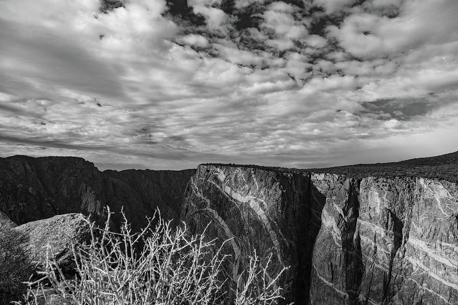 Black Canyon at Gunnison National Park in Colorado in black and white #5 Photograph by Eldon McGraw