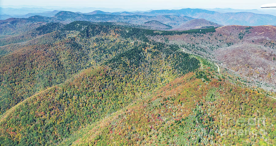 Blue Ridge Parkway Aerial View with Autumn Colors #5 Photograph by David Oppenheimer