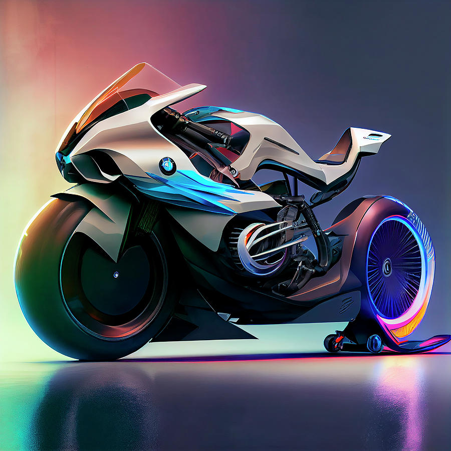 BMW Motorcycle Future Concept Art Digital Art by Tim Hill - Pixels