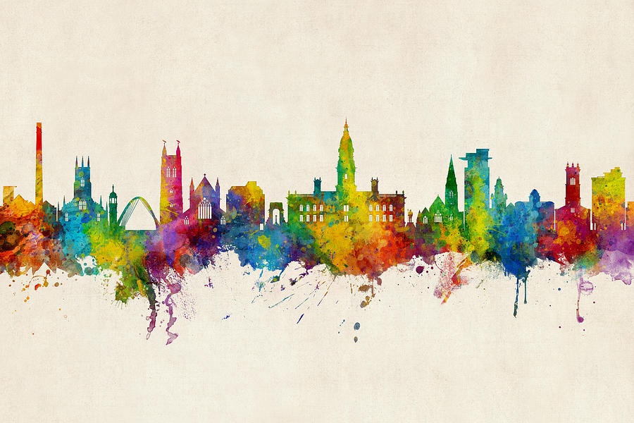 Bolton England Skyline #5 Digital Art by Michael Tompsett