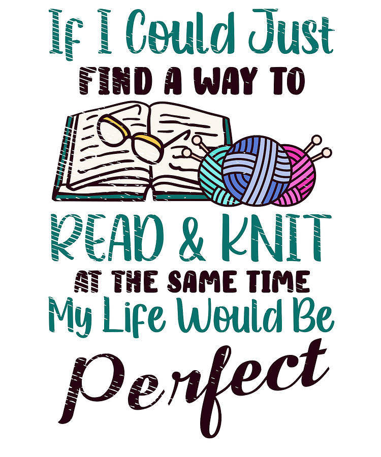 Pattern Digital Art - Book Lover Knitting Book Reading Arts and Crafts #5 by Toms Tee Store