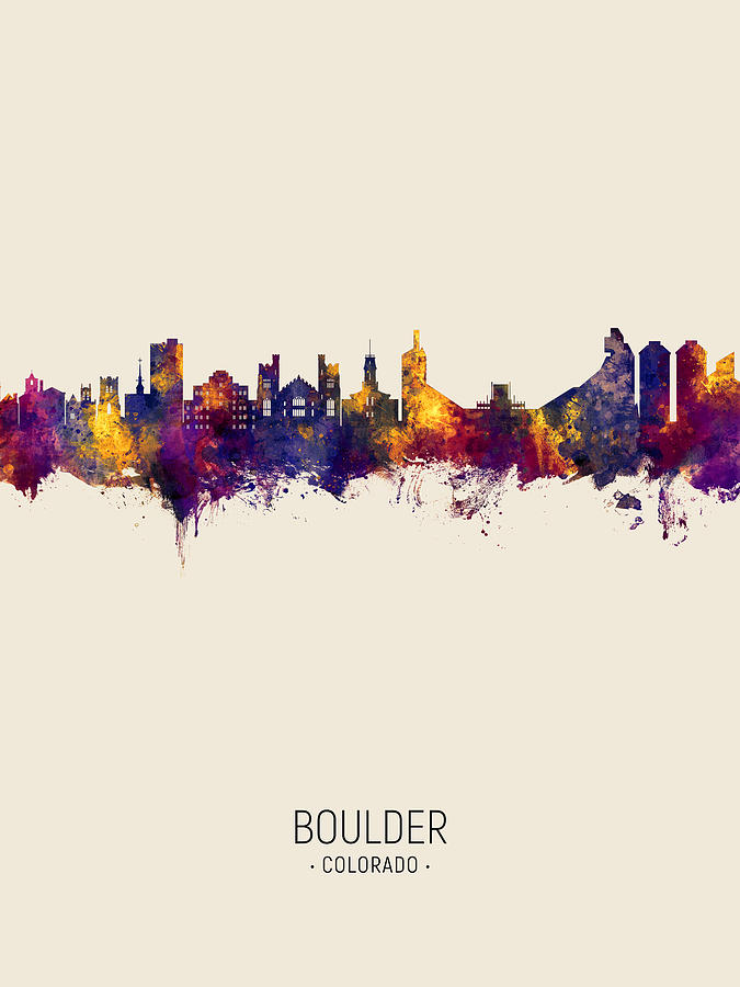 Boulder Colorado Skyline #5 Digital Art by Michael Tompsett