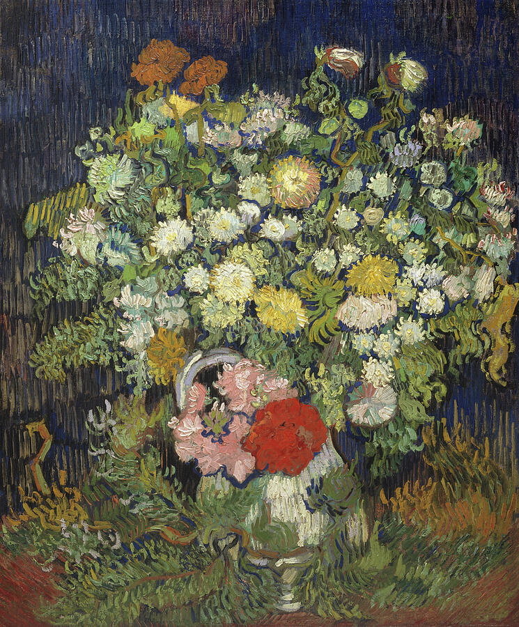 Bouquet of Flowers in a Vase, from 1890 Painting by Vincent van Gogh