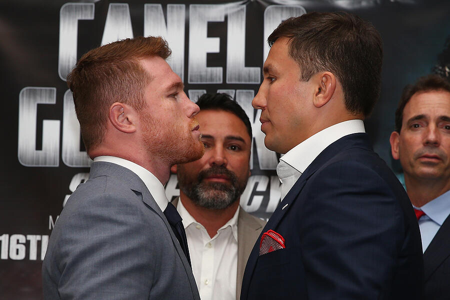 Boxing Press Conference with Canelo Alvarez and Gennady Golovkin #5 Photograph by Steve Bardens