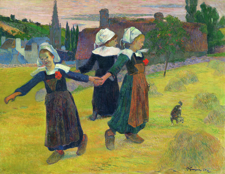 Breton Girls Dancing, Pont-Aven #7 Painting by Paul Gauguin
