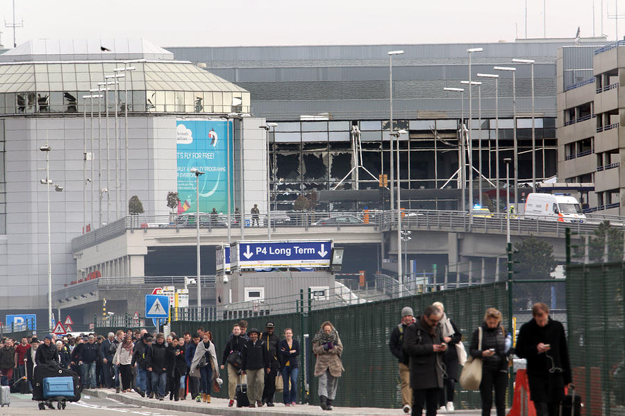 Brussels Airport And Metro Rocked By Explosions #5 Photograph by Sylvain Lefevre