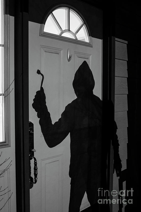 Burglar At Front Door Photograph