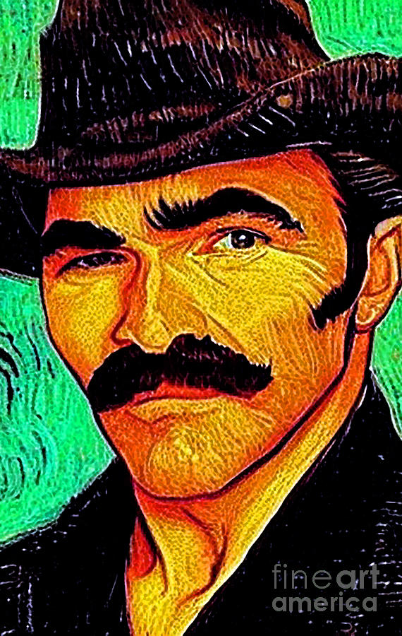 Burt Reynolds Actor Unique Art Style Mixed Media by Lisa Von - Fine Art ...