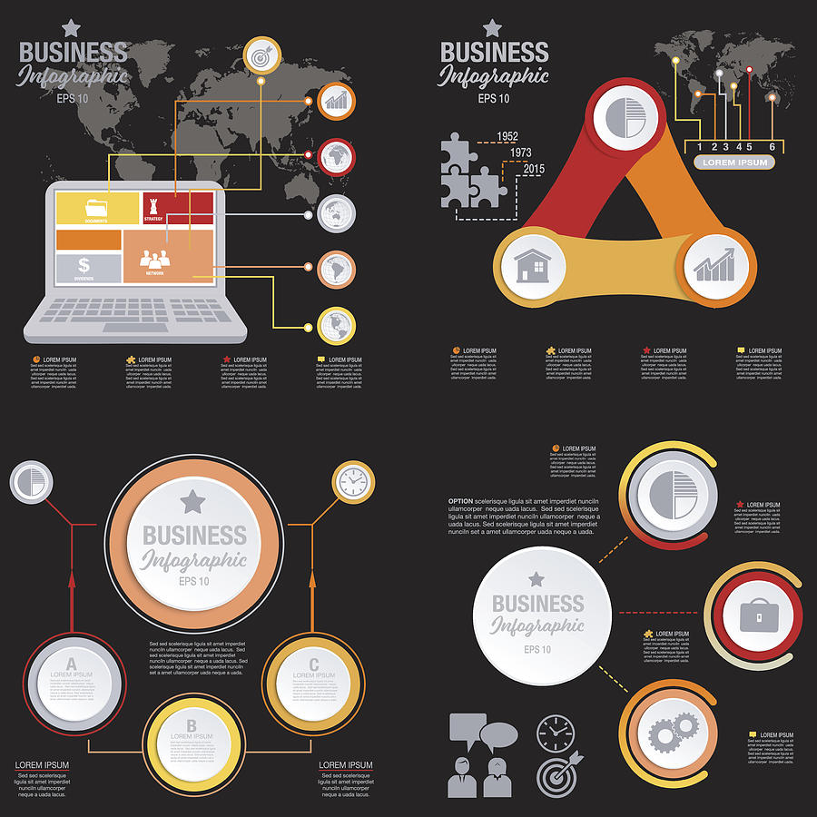 Business Infographic template With 3D Circles And Iocns #5 Drawing by Diane555