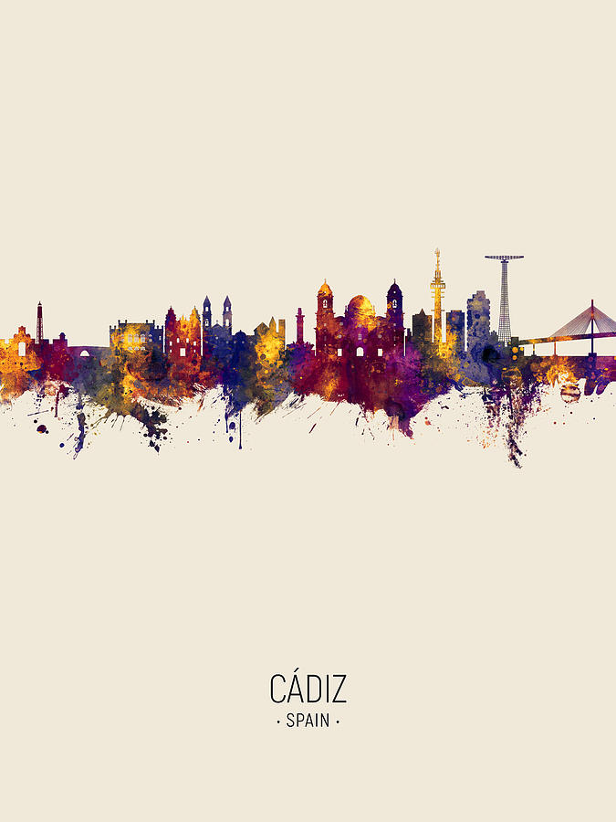 Cadiz Spain Skyline #5 Digital Art by Michael Tompsett