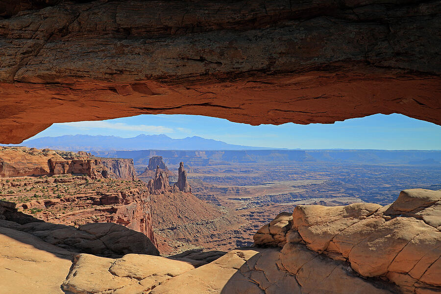 Canyonlands National Park - View from Mesa Arch Photograph by Richard Krebs