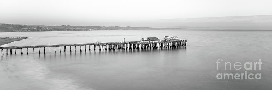 Capitola Wharf Pier Black and White Panorama Photo #5 Photograph by Paul Velgos