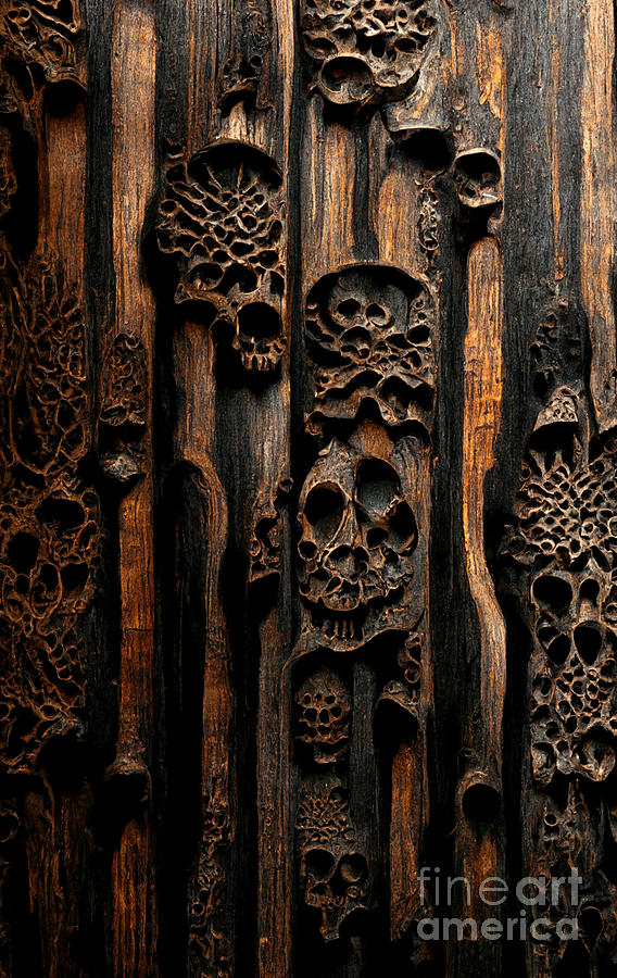 Wood Digital Art - Carved wood #4 by Sabantha