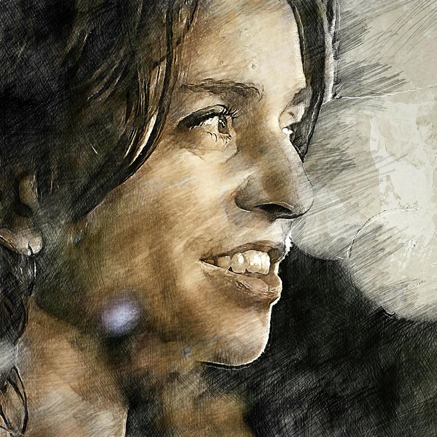 Celebrity Difranco Ani Pencil Drawing Drawing by Bechtelar Natalia | Pixels