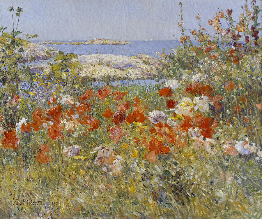 Celia Thaxters Garden By Childe Hassam Painting