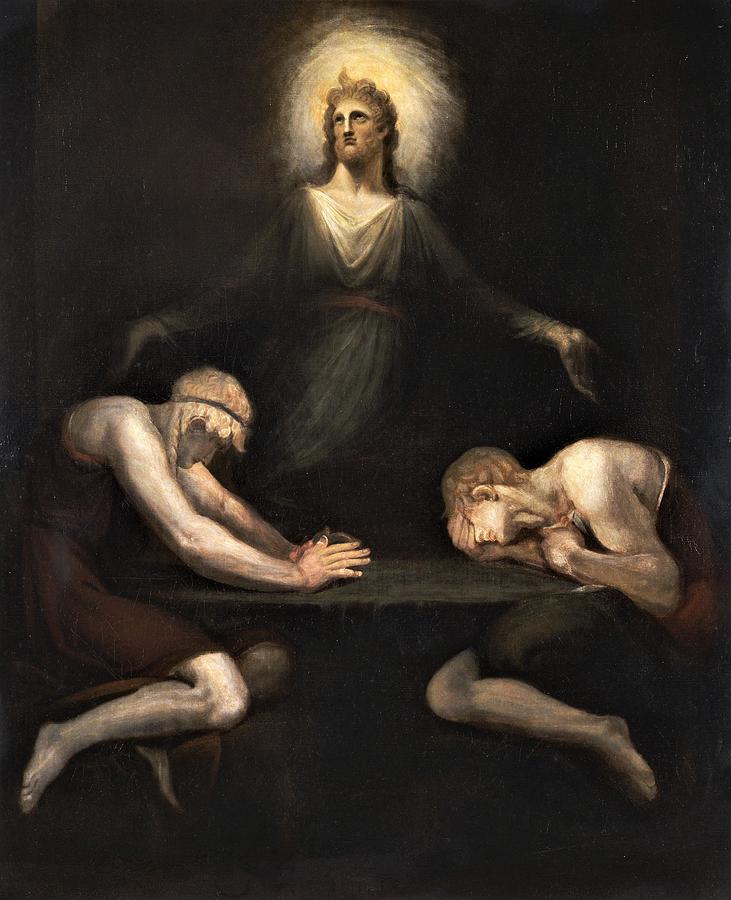Christ Disappearing at Emmaus #3 Painting by Henry Fuseli