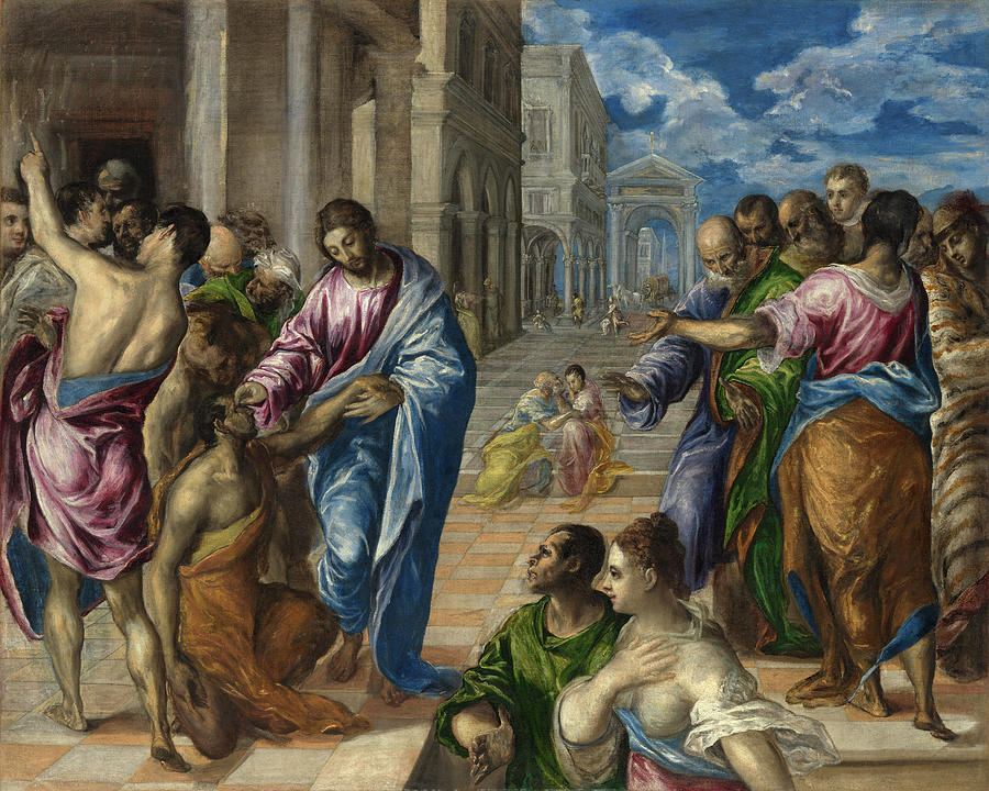 Christ Healing the Blind Painting by El Greco | Fine Art America