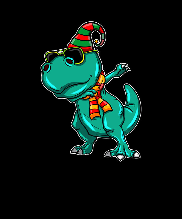 Dinosaur Digital Art - Christmas Squad Dabbing Dinosaur Dabbing Santa  #5 by Tom Publishing