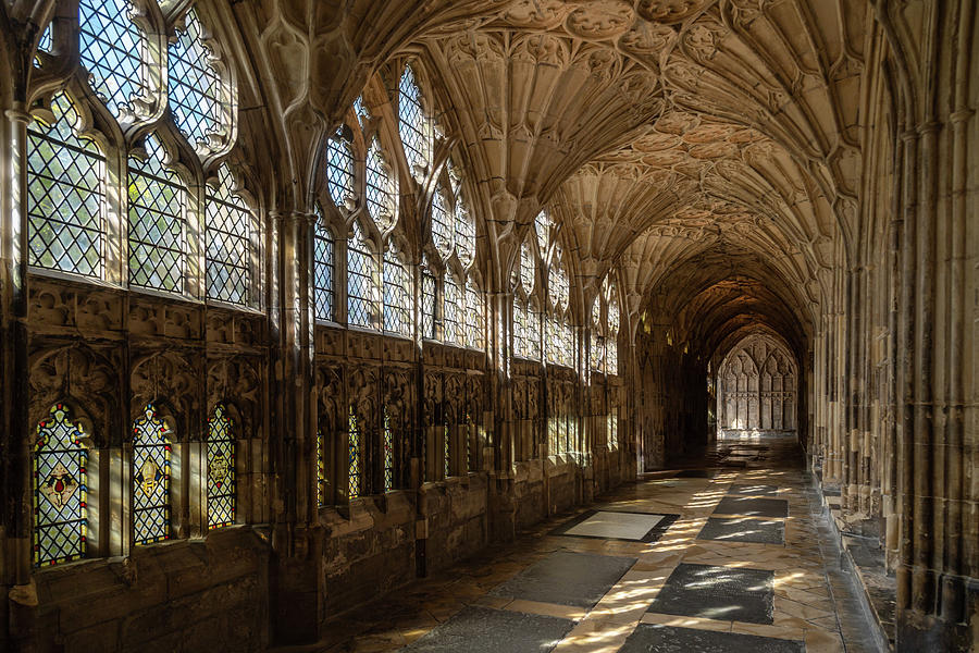 Cloisters at Gloucester Cathedral  Photograph by Shirley Mitchell