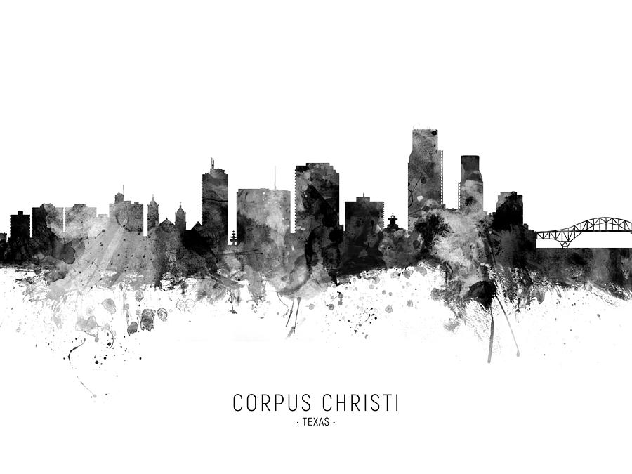 Corpus Christi Texas Skyline #5 Digital Art by Michael Tompsett