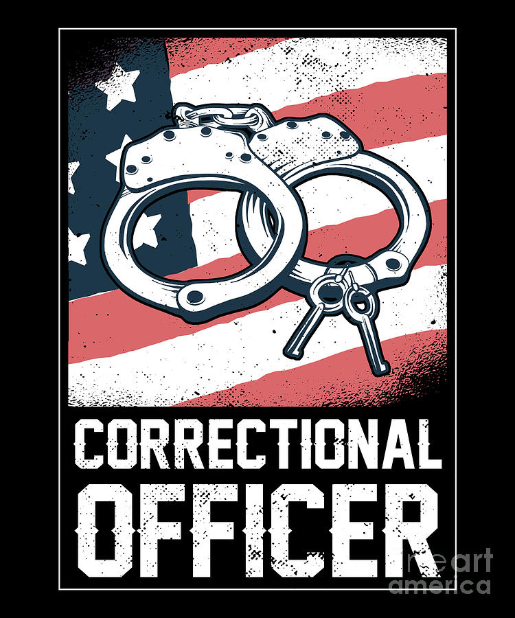 Correctional Officer American Flag Thin Silver Line Digital Art By