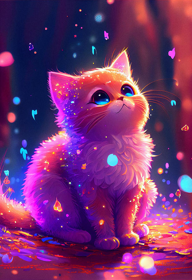 Cute Cat #5 by SampadArt Gallery