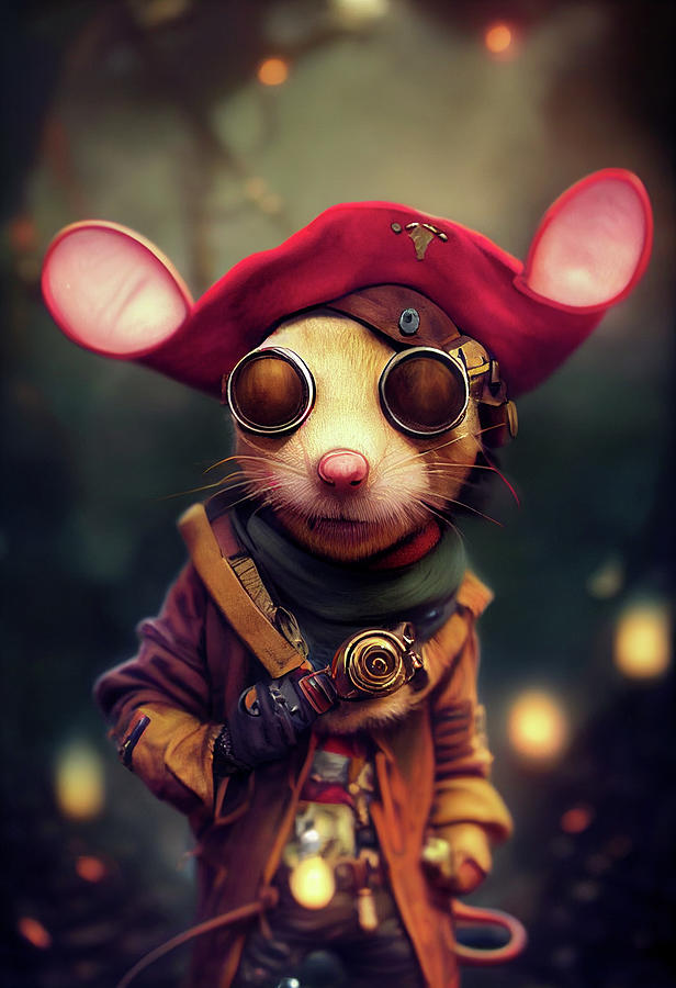 Cute Mouse Dressed as a Pirate Digital Art by AJ Etheridge - Pixels