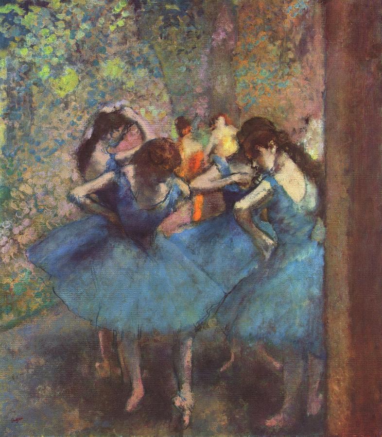 Edgar Degas Painting - Dancers In Blue #5 by Edgar Degas