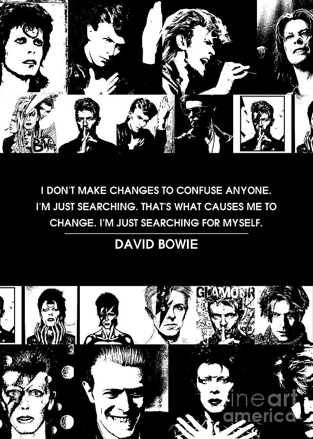 DAVID BOWIE collage quotes Digital Art by Long Jun