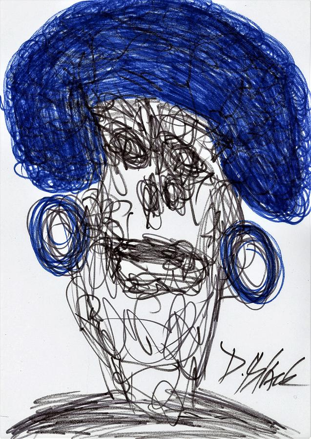 5 day work week series Blue Monday Drawing by Darrell Black