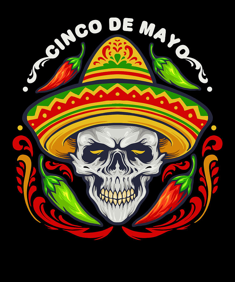 5 De Mayo Mexican Sugar Skull, Cinco De Mayo Skull Digital Art by ...