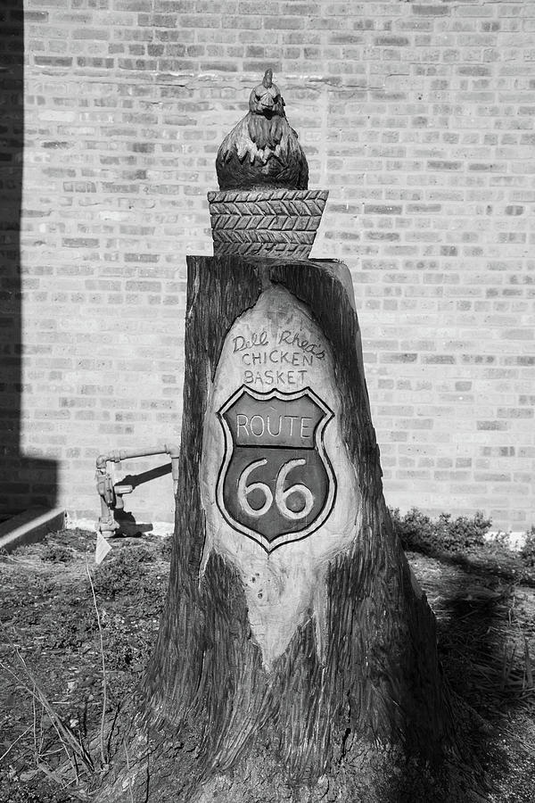 Dell Rhea Cocktail Lounge and Chicken Basket on Historic Route 66 in Willowbrook Illinois in BW #5 Photograph by Eldon McGraw
