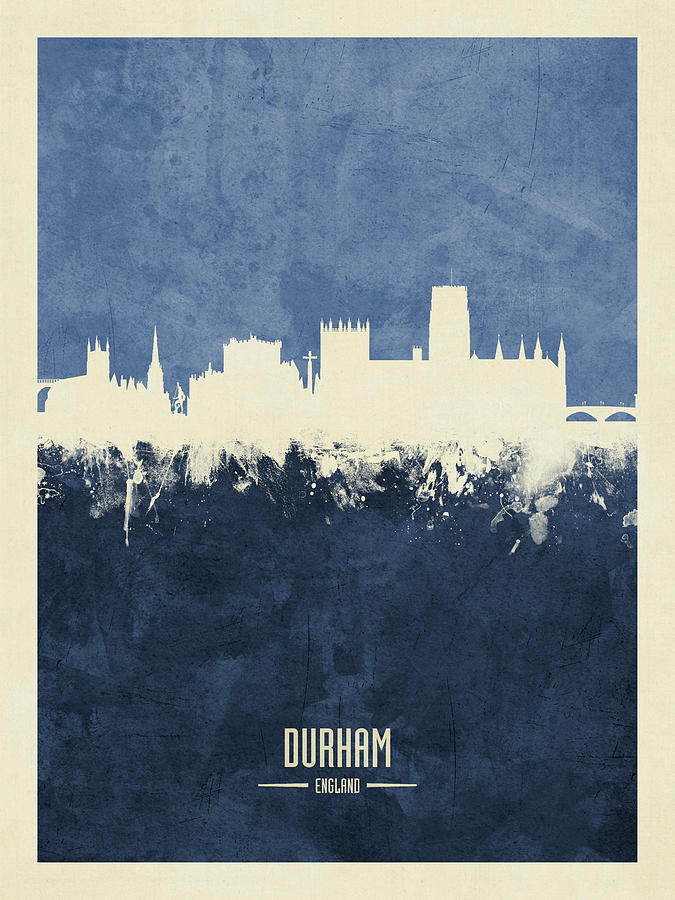 Durham Digital Art - Durham England Skyline #5 by Michael Tompsett