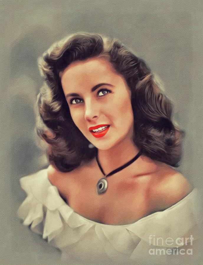 Elizabeth Taylor, Hollywood Legend Painting by Esoterica Art Agency ...
