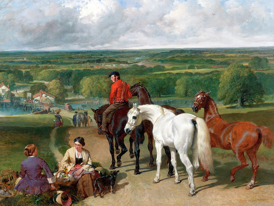 Animal Painting - Exercising the Royal Horses #5 by John Frederick Herring