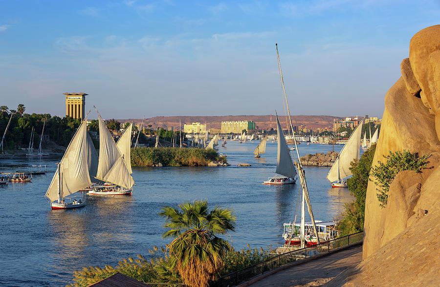 felucca boats on Nile river in Aswan #5 Photograph by Mikhail Kokhanchikov