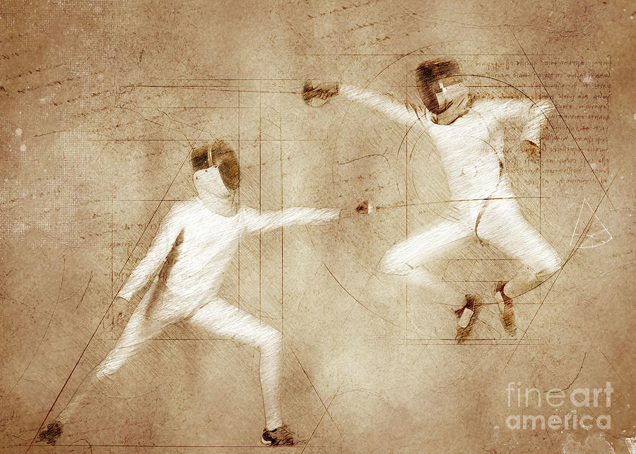 Fencing Sport Art #fencing #sport #5 Digital Art by Justyna Jaszke JBJart