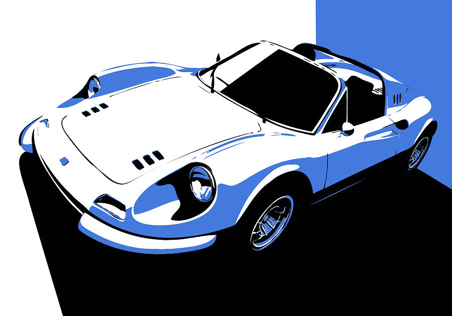 Car Digital Art - Ferrari Dino - Classic Italian Sports Car #5 by Thespeedart