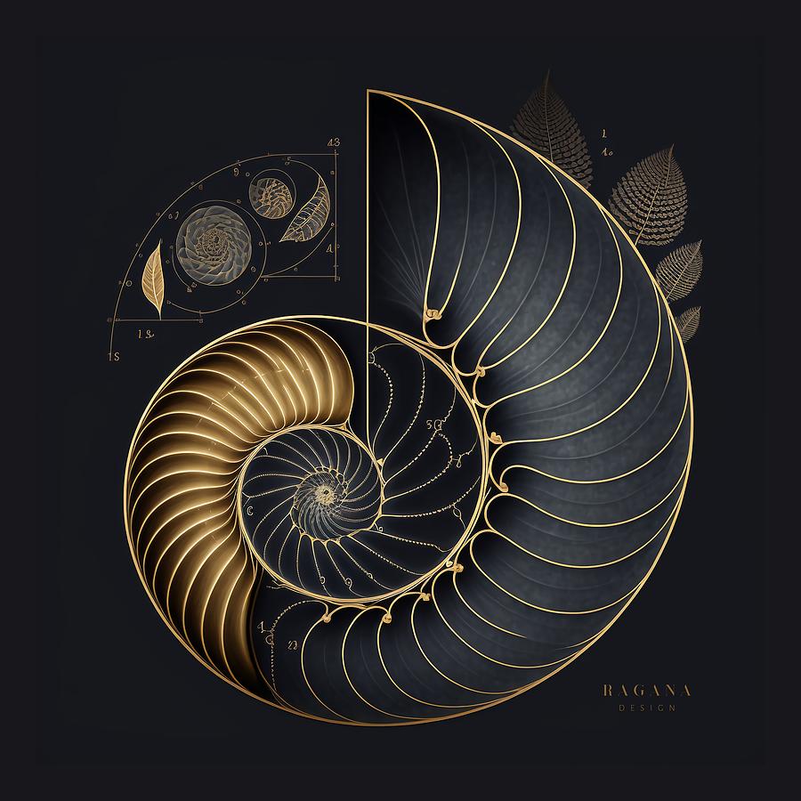 Fibonacci Golden Ratio in Elegant and Exclusive Golden and Black Design ...