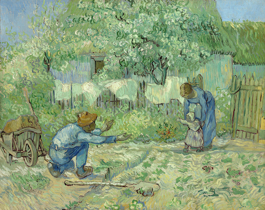 Vincent Van Gogh Painting - First Steps, after Millet #5 by Vincent Van Gogh