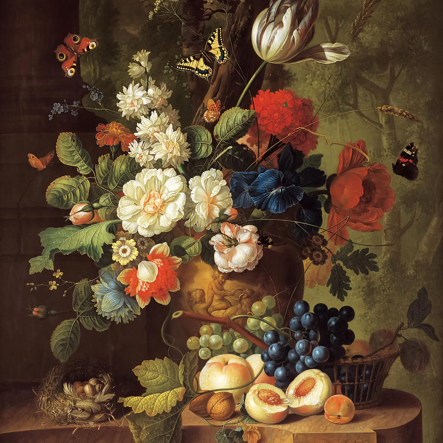 Jan Van Os Painting - Flowers by Jan van Os by Mango Art