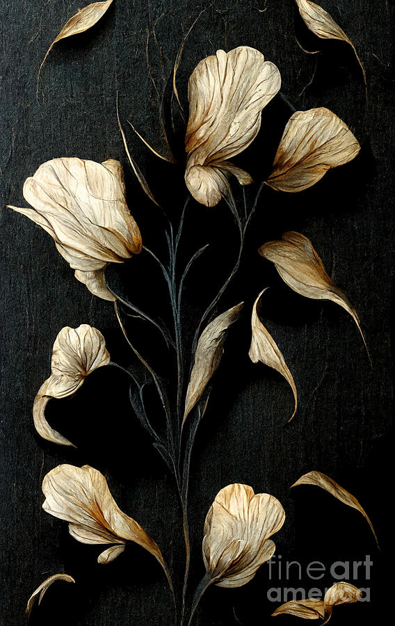 Flower Digital Art - Flowers on Wood #5 by Andreas Thaler