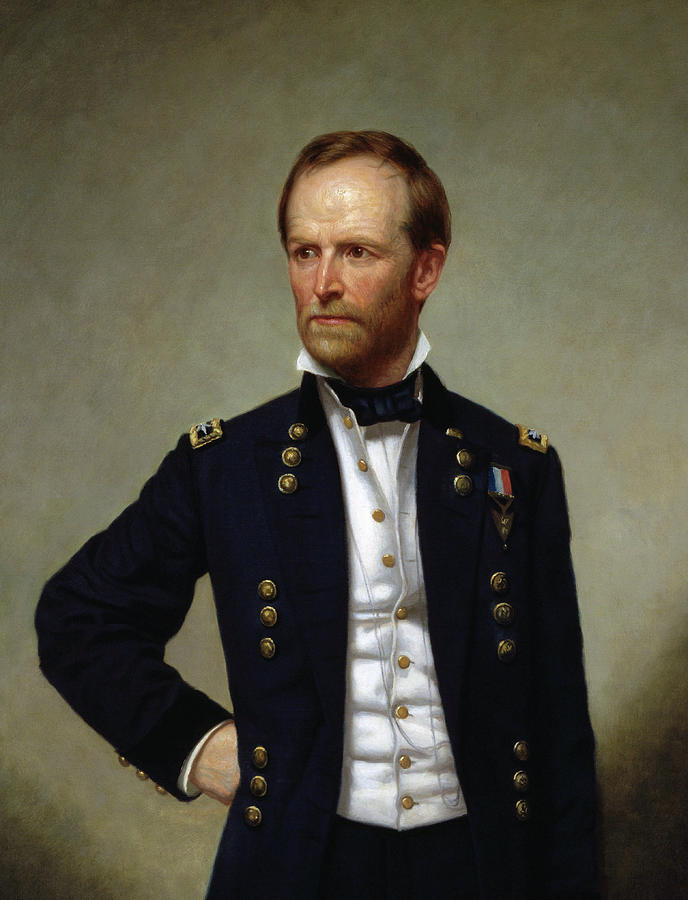 General Sherman Painting - General William Tecumseh Sherman by War Is Hell Store