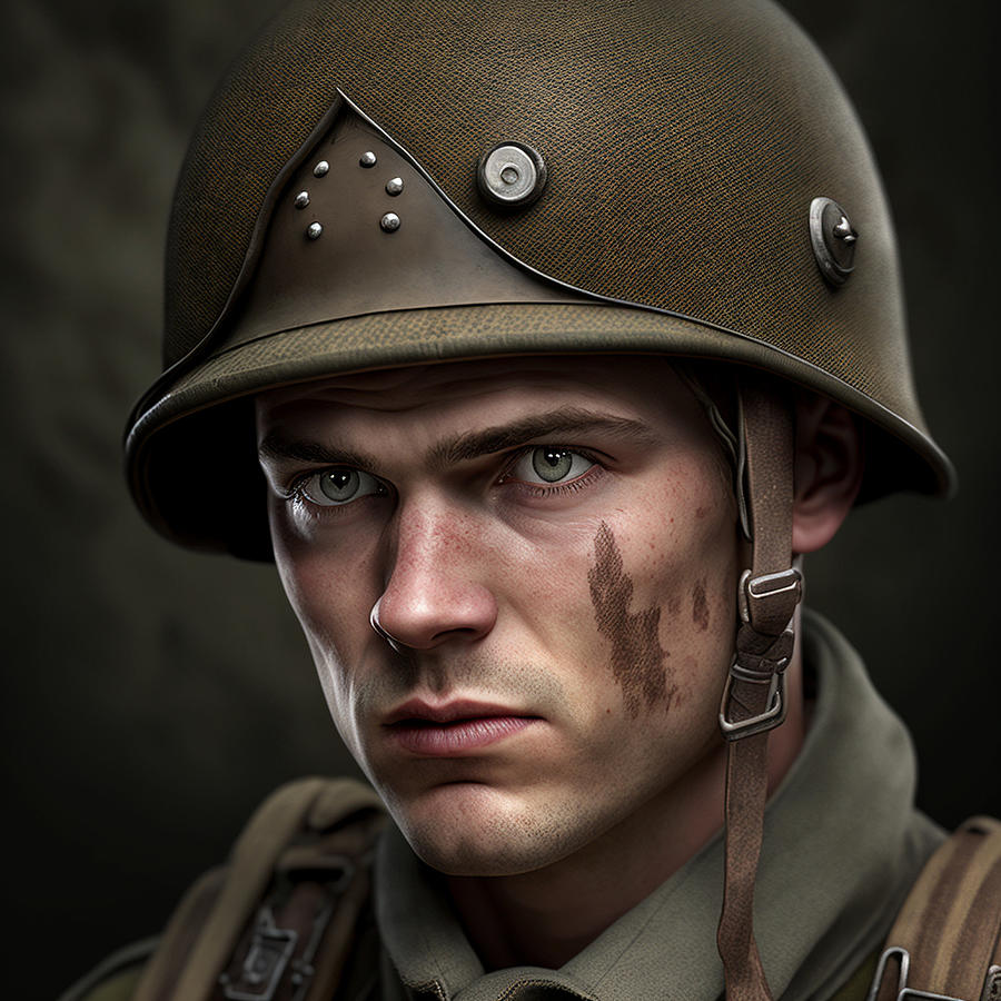 german world war two soldier wearing german hel by Asar Studios ...