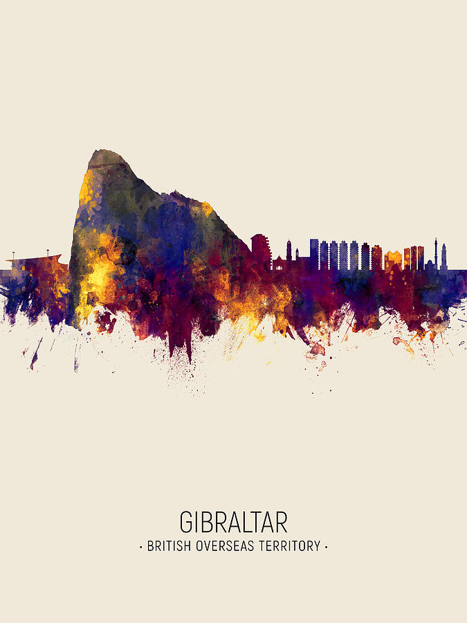 Gibraltar Skyline #5 Digital Art by Michael Tompsett